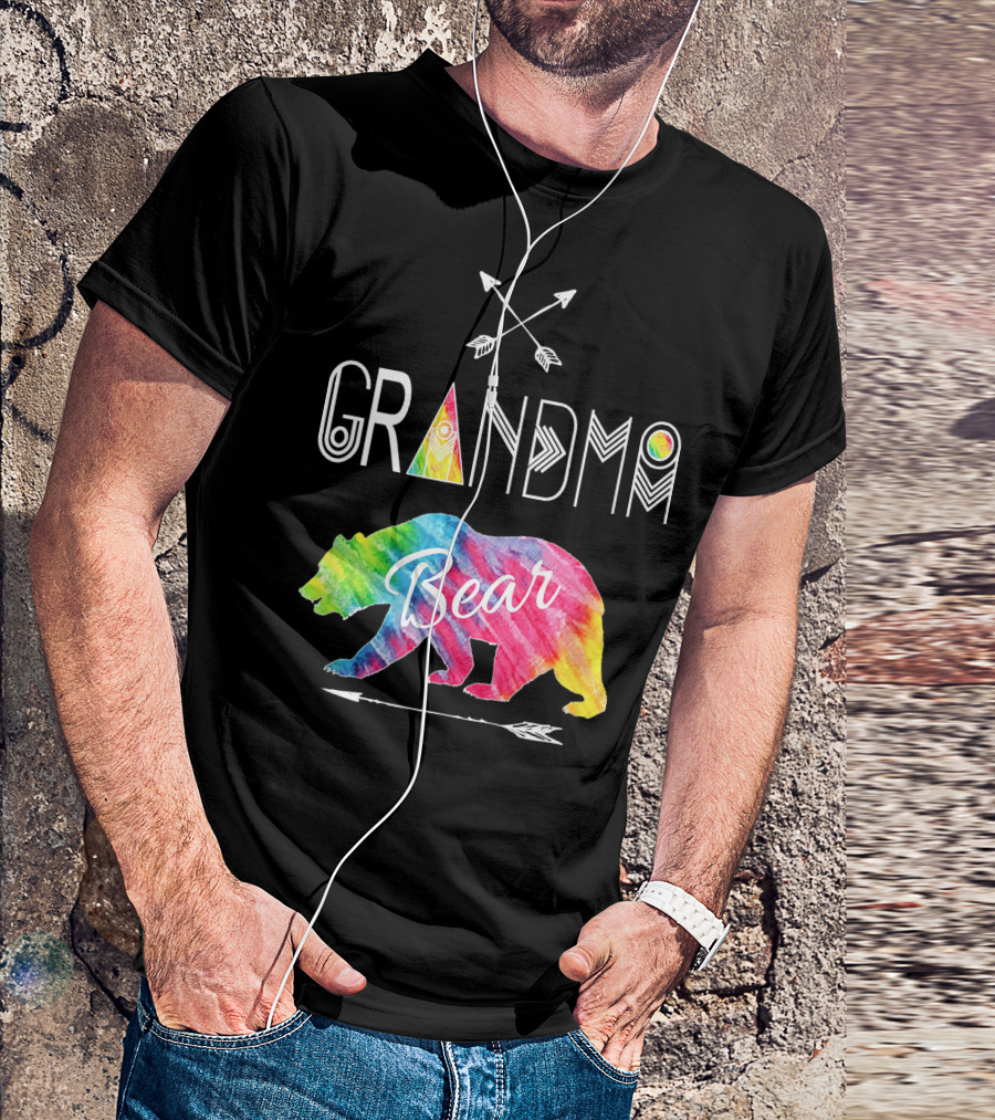 Grandma Bear Tie Dye Arrow Family Vacation T-Shirt