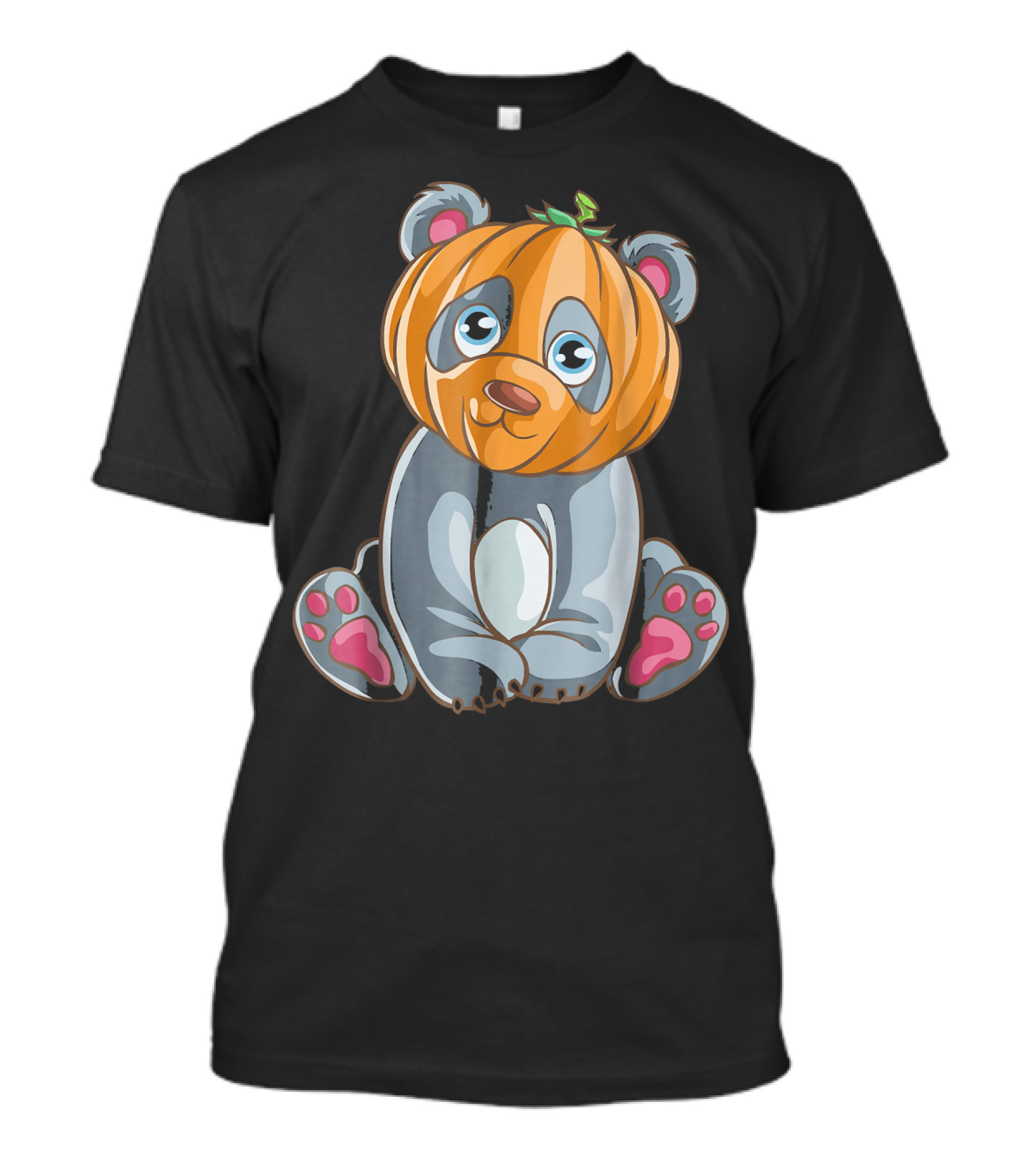 Panda Wearing Pumpkin Head Halloween T-Shirt