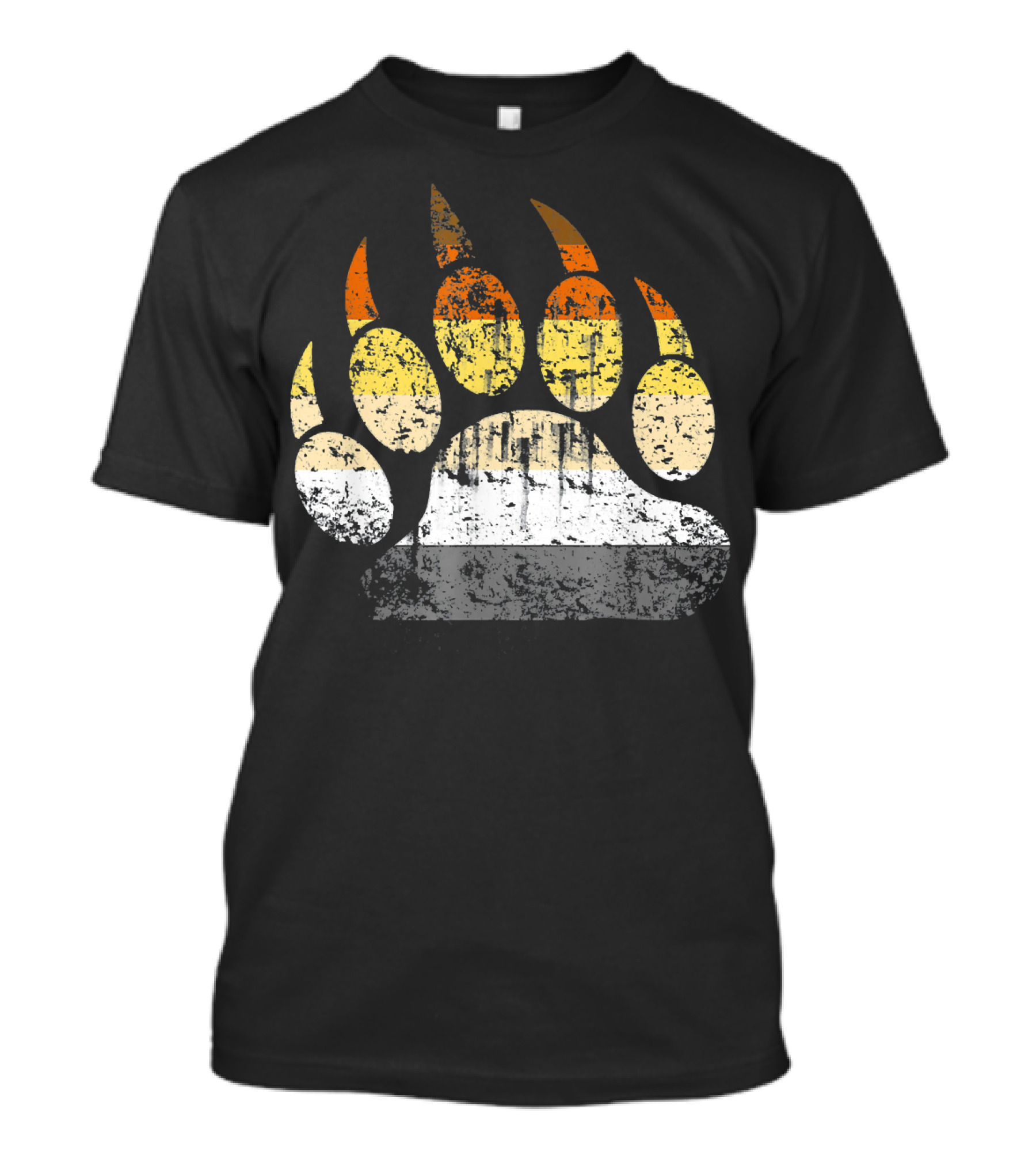 Bear Paw With Gay Bear Pride Flag Colors T-Shirt