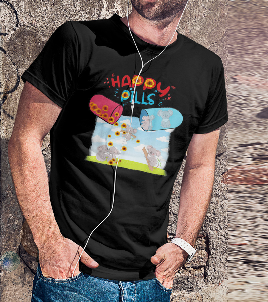 HAPPY PILLS KOALA SUNFLOWERS AND CLOUDS T-Shirt