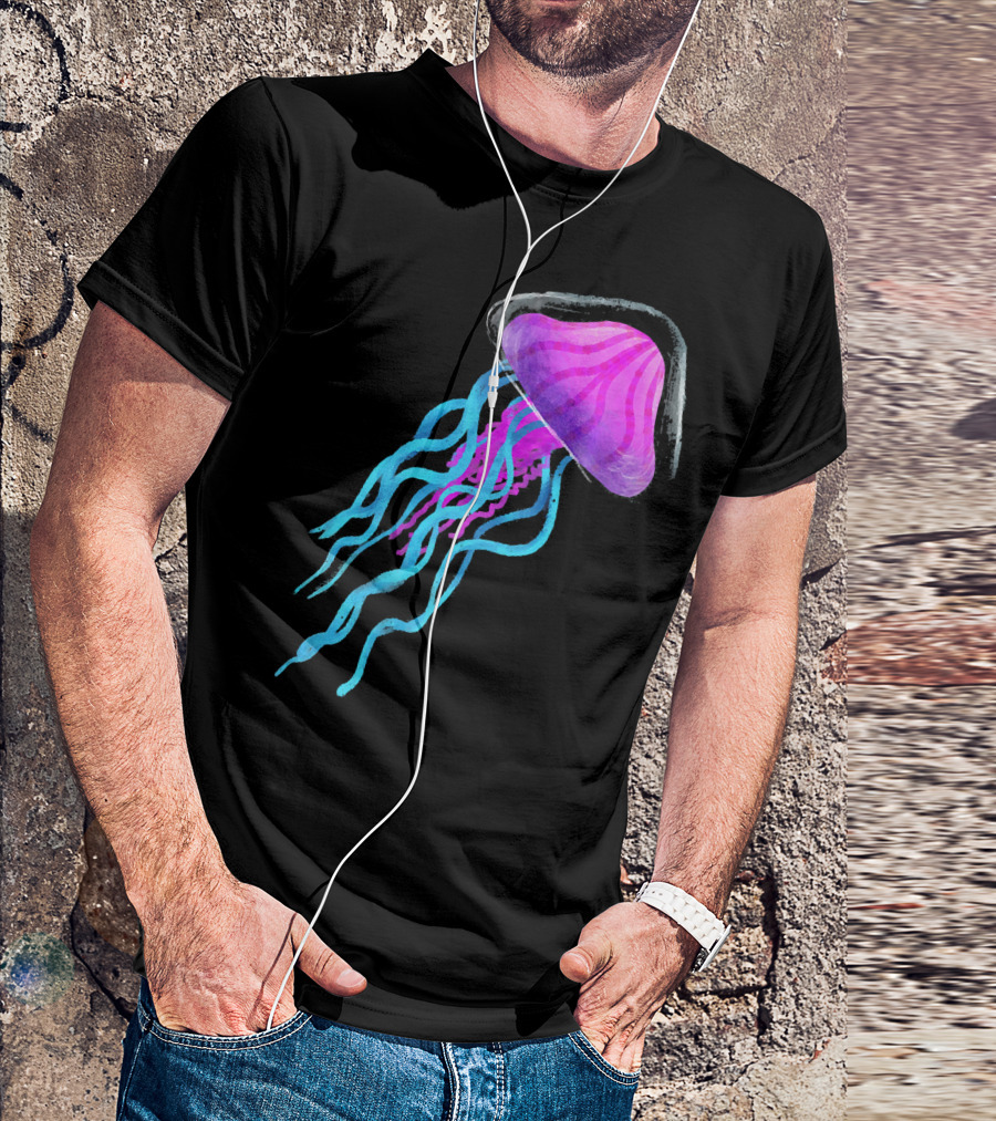 Jellyfish Vibrant Colors Ocean Aquarium Beach T-Shirt