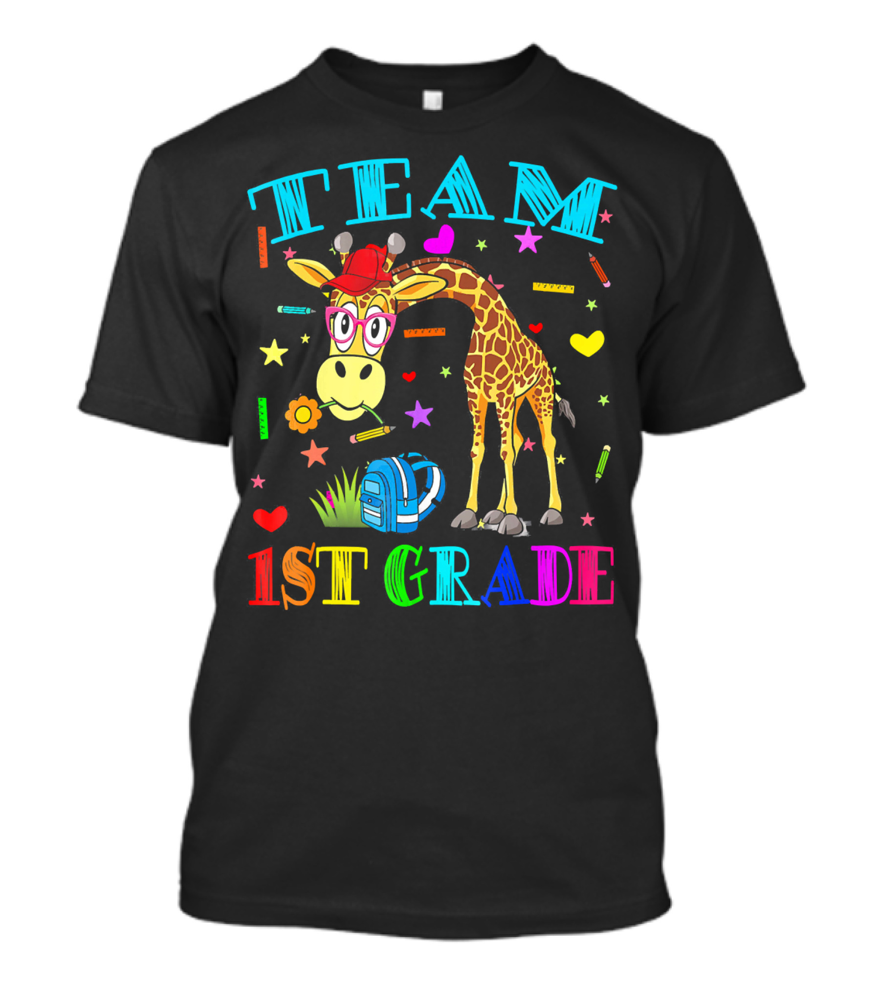 Team 1st Grade Giraffe Back To School T-Shirt