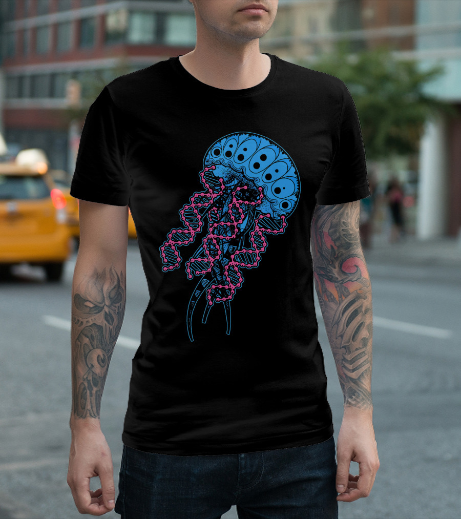 Giant Jellyfish Psychedelic DNA Science Fusion T-Shirt