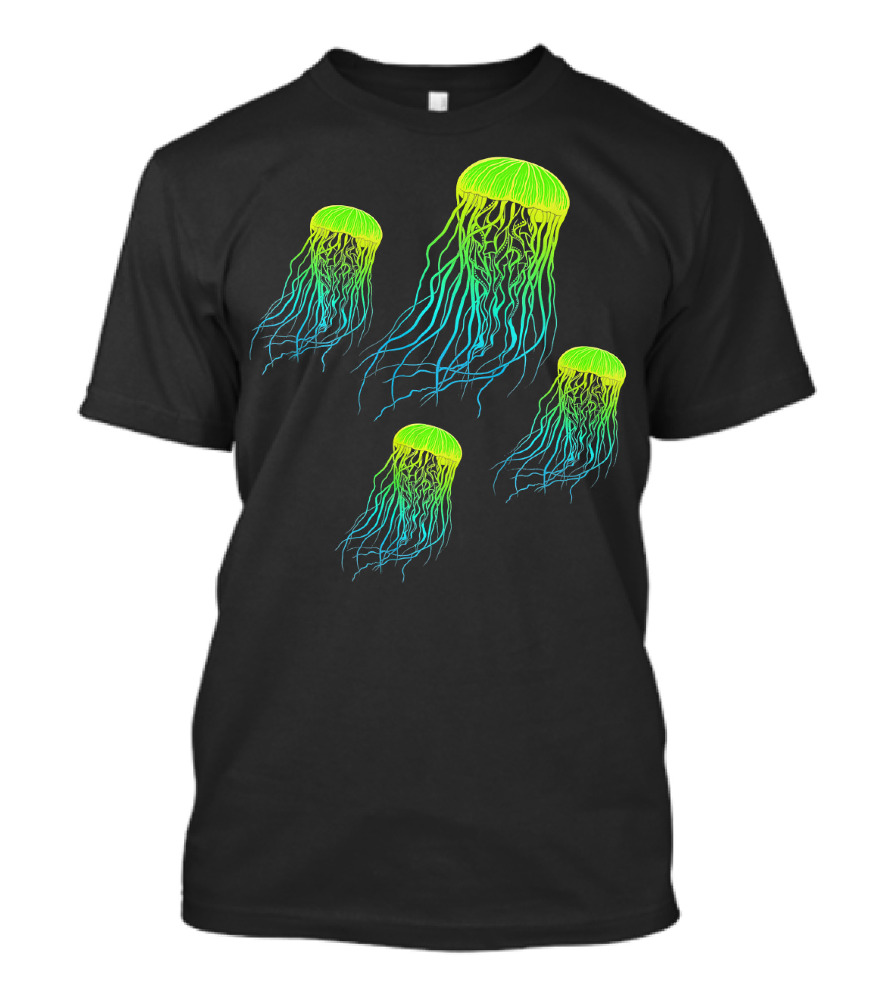 Jellyfish Sea Animal Bloom Tentacles Neon Glow T-Shirt