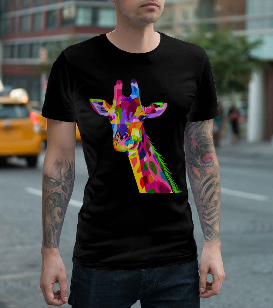 Colorful Giraffe Love Animal T-Shirt