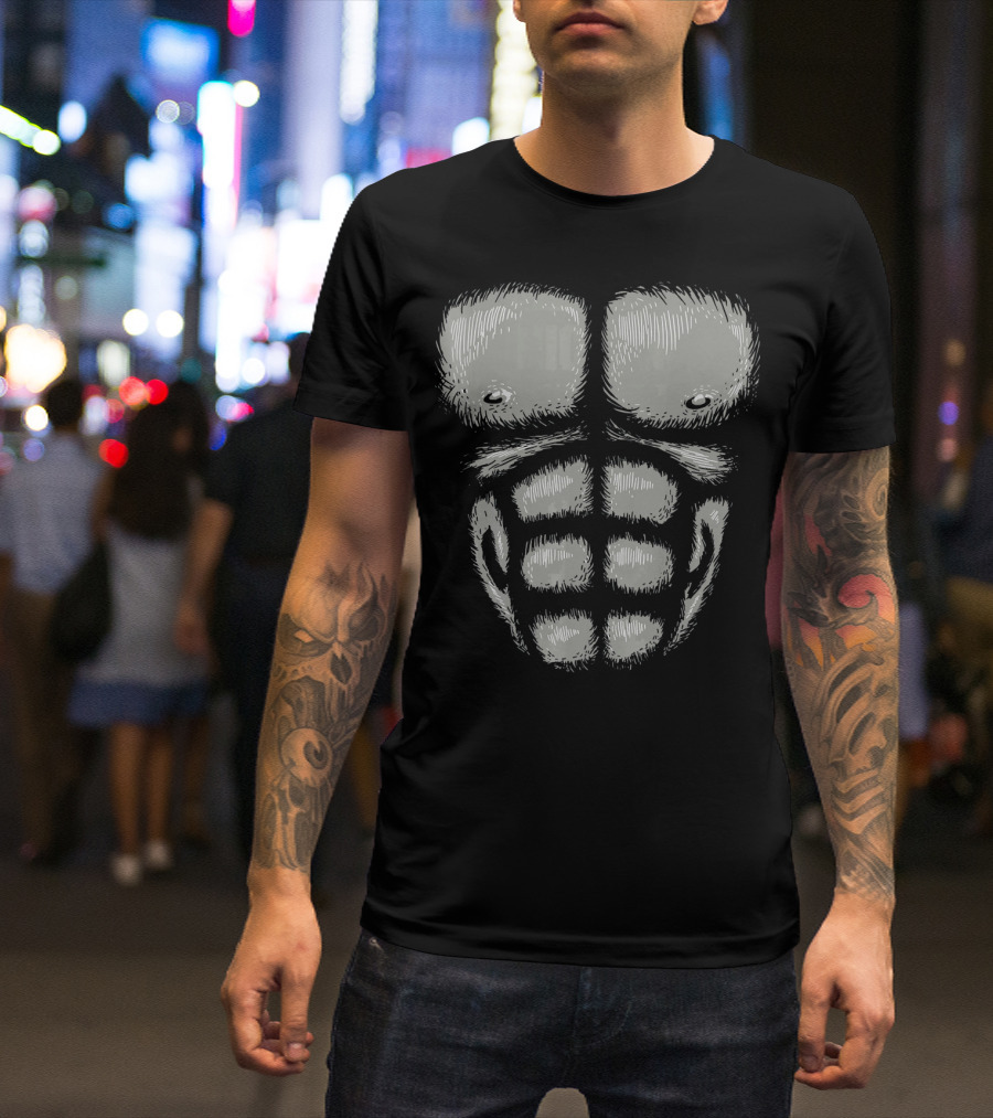 Gorilla Chest Muscles Halloween Costume Top T-Shirt