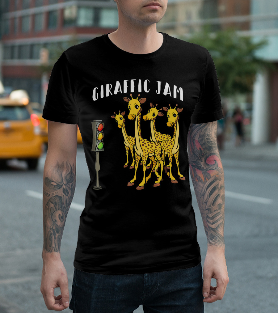 Giraffic Jam Giraffe Animal Traffic Light Jam T-Shirt