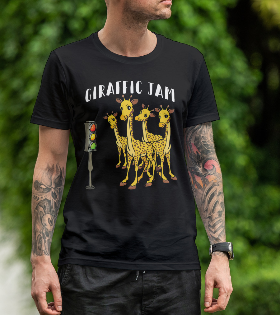 Giraffic Jam Giraffe Animal Traffic Light Jam T-Shirt
