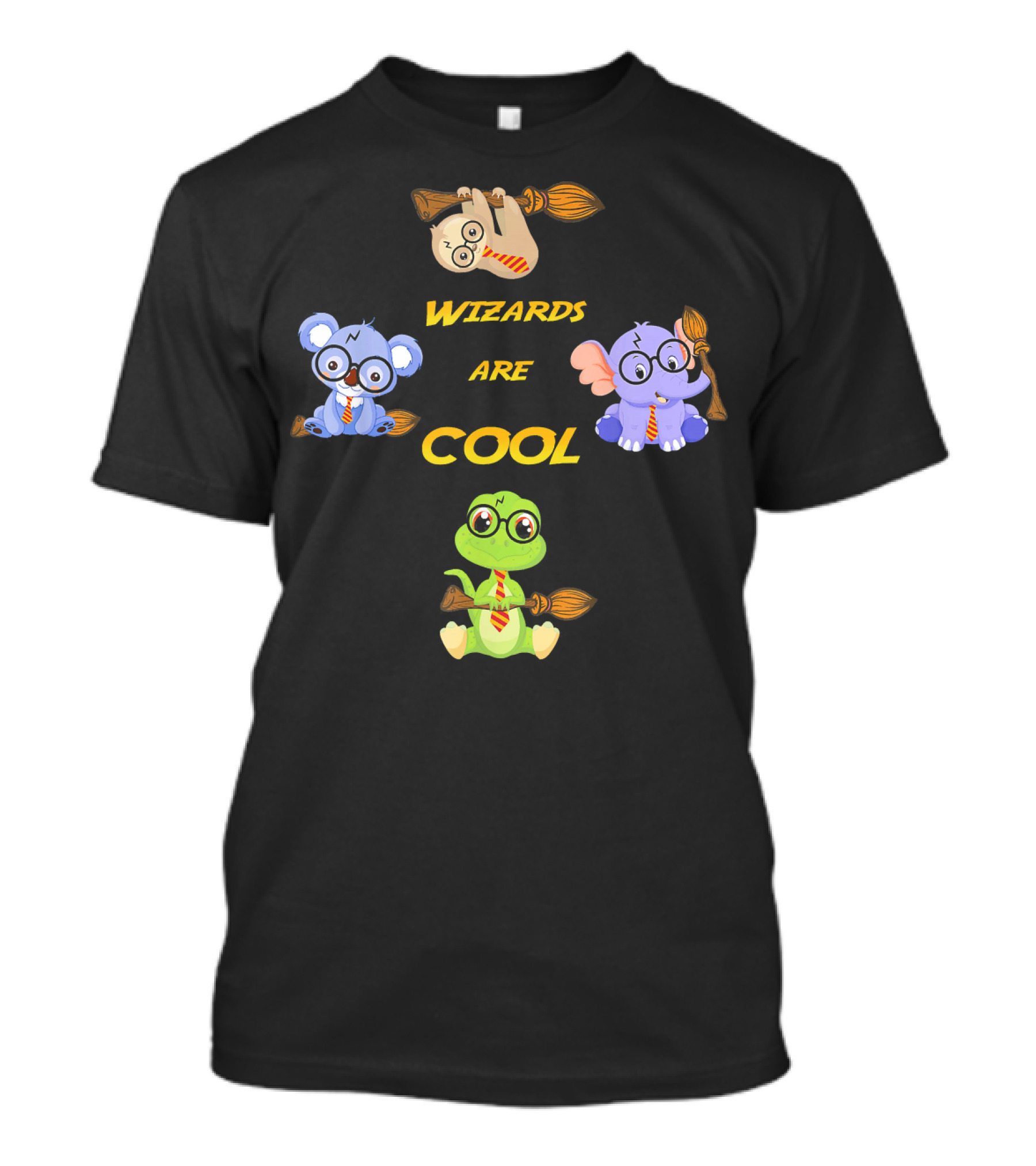 Wizards Are Cool Harry Cute Sloth Dino Koala Elephant T-Shirt