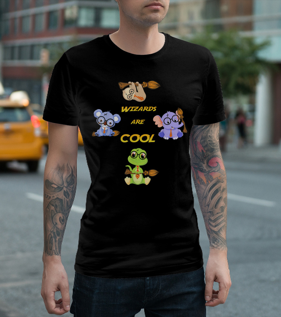 Wizards Are Cool Harry Cute Sloth Dino Koala Elephant T-Shirt