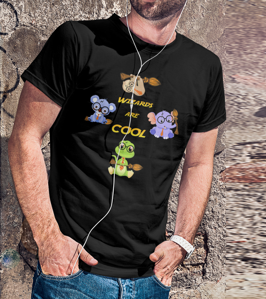 Wizards Are Cool Harry Cute Sloth Dino Koala Elephant T-Shirt