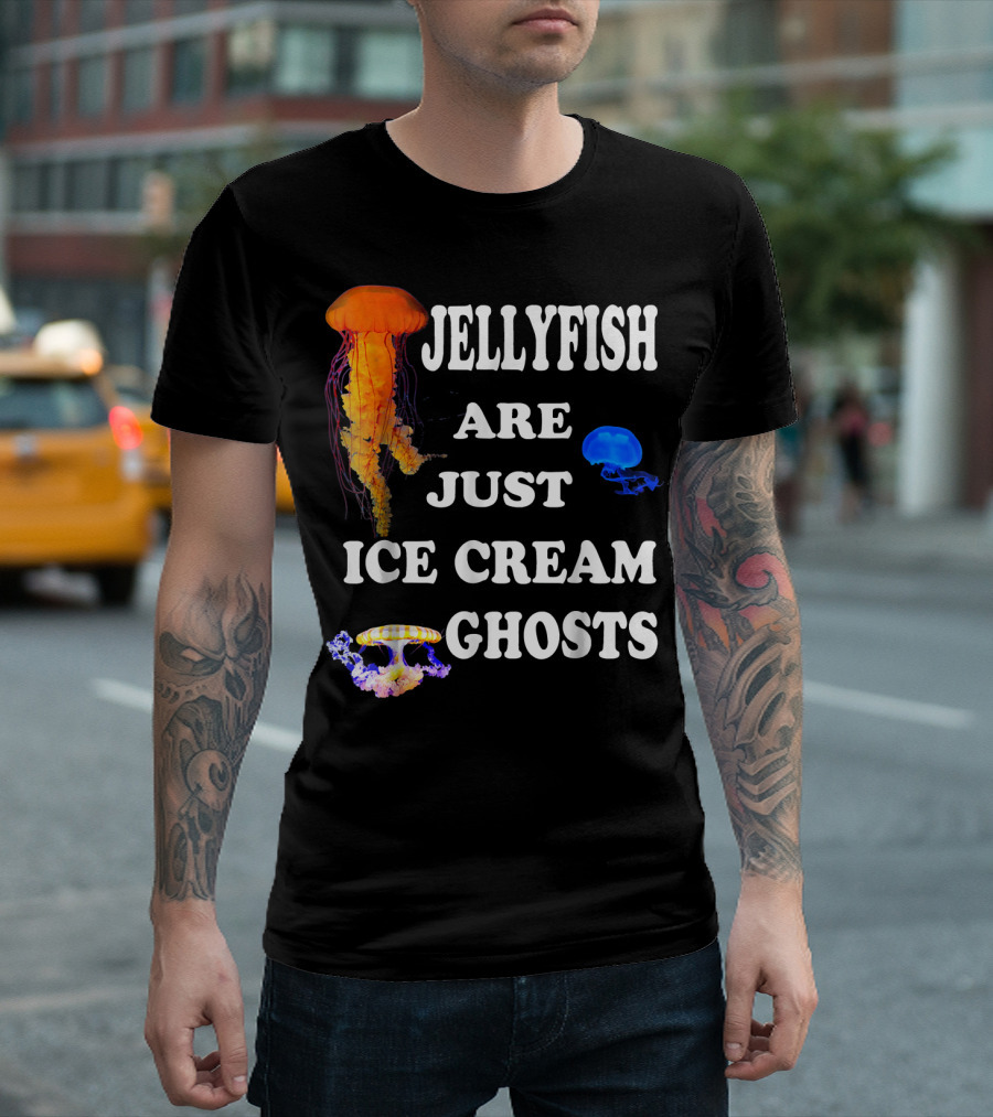 Jellyfish Are Just Ice Cream Ghosts Vintage 90s Themed T-Shirt