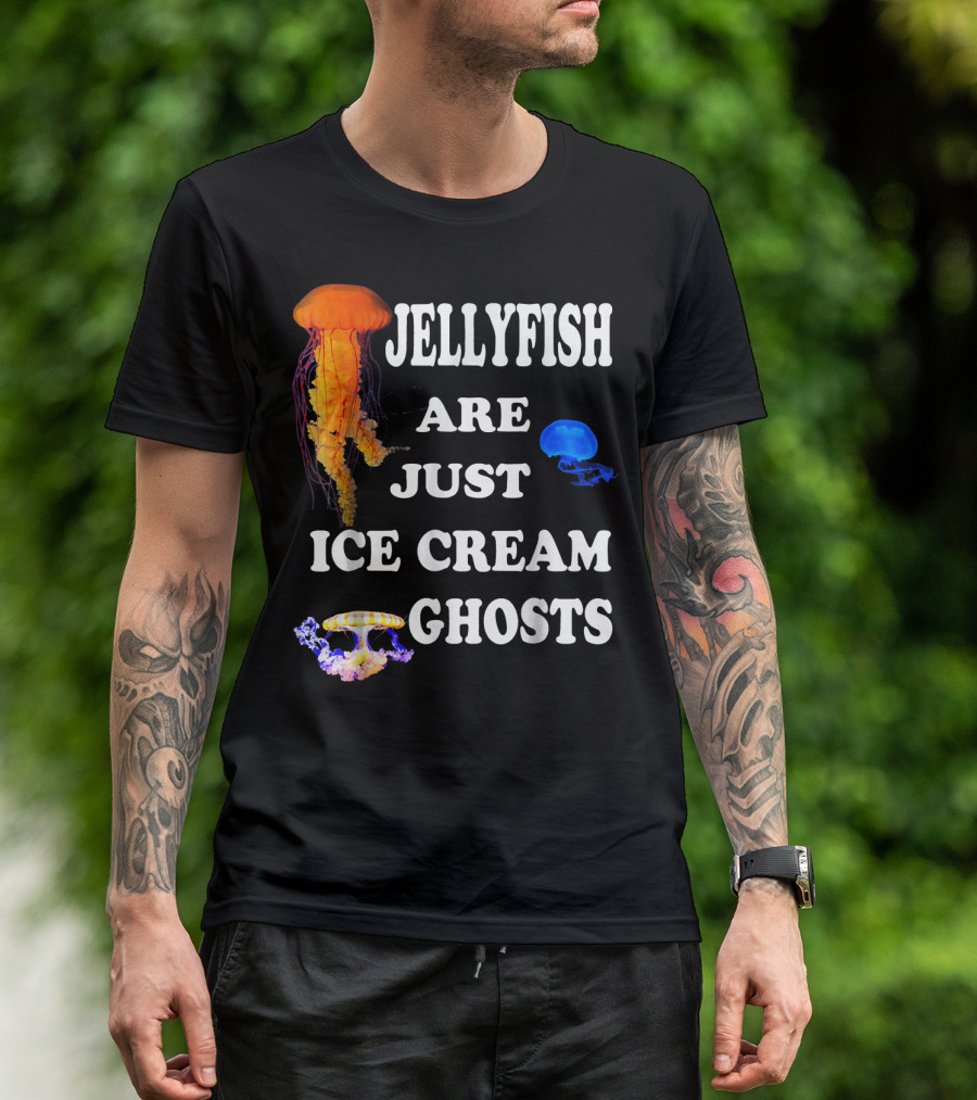 Jellyfish Are Just Ice Cream Ghosts Vintage 90s Themed T-Shirt