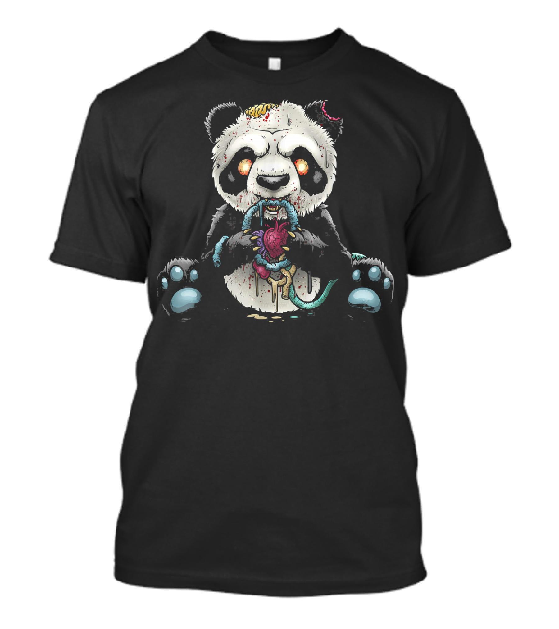 Zombie Halloween Panda Eating Brains T-Shirt