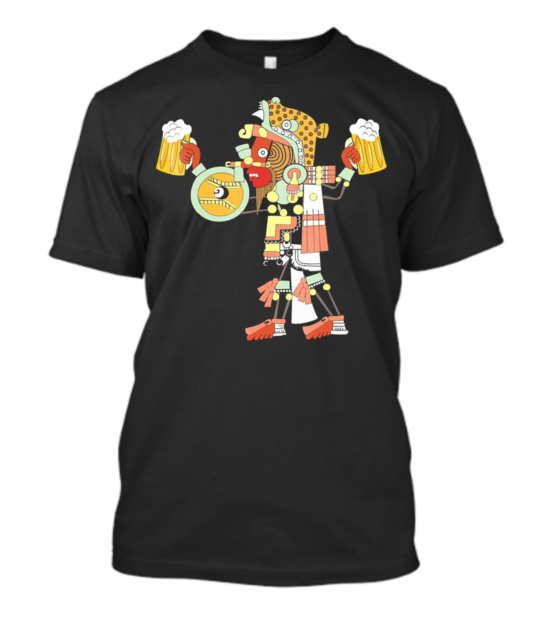 Jaguar Warrior Beer Drinking Aztec Legend T-Shirt