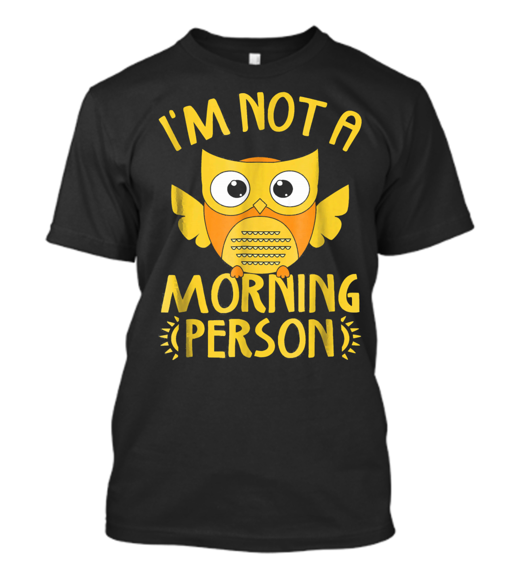 I'm Not A Morning Person Sleepy Owl Funny Cartoon T-Shirt