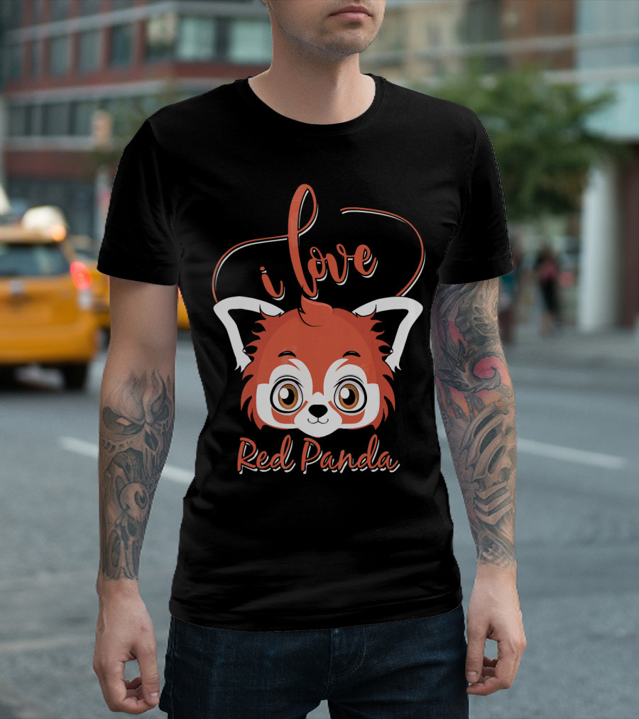 I Love Red Panda Cute Red Panda Face T-Shirt