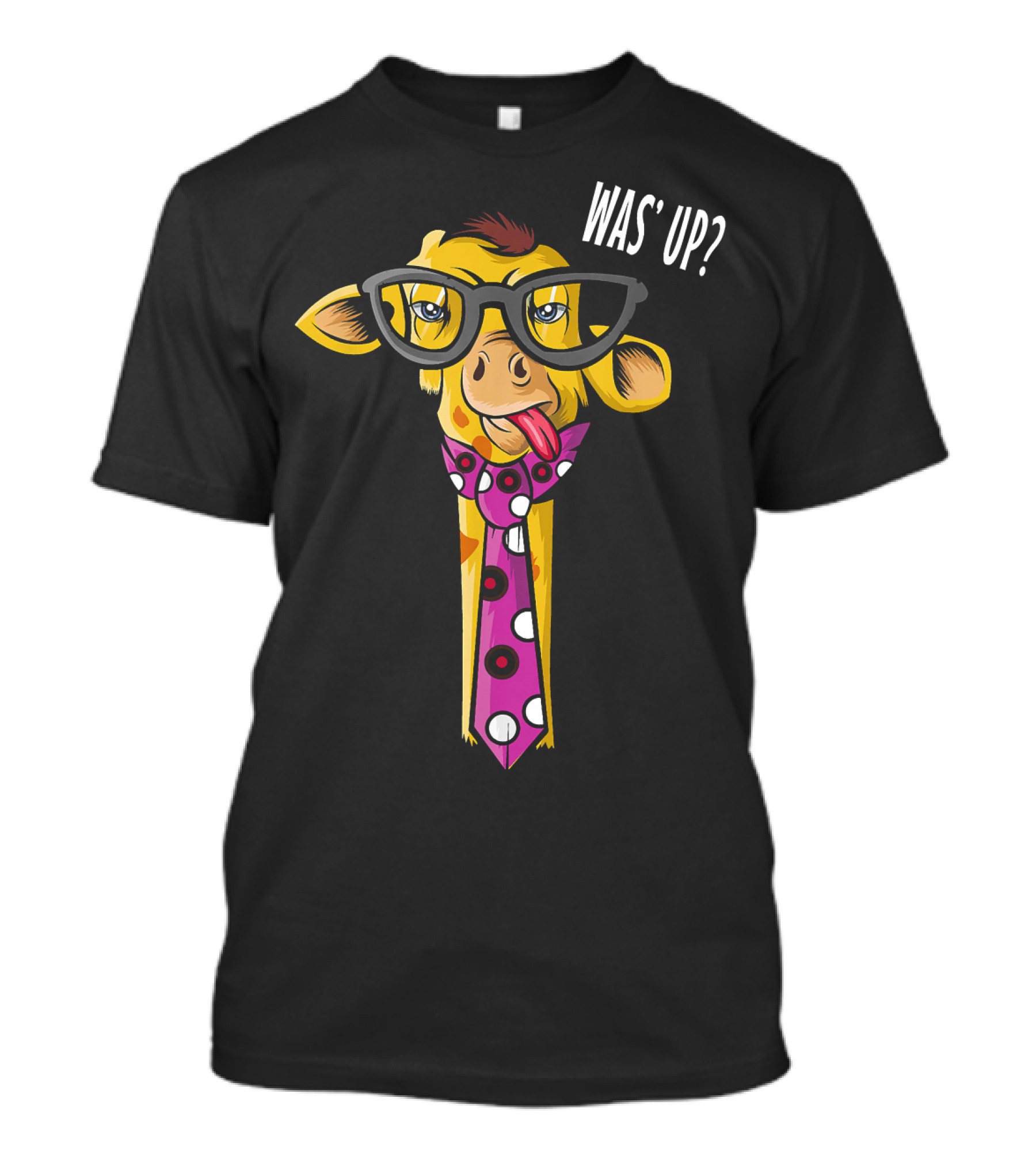 Hipster Giraffe Was' Up Nerdy African Animal Fun T-Shirt
