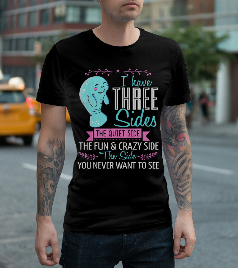 I Have Three Sides The Quiet Side The Fun And Crazy Side The Side You Never Want To See T-Shirt
