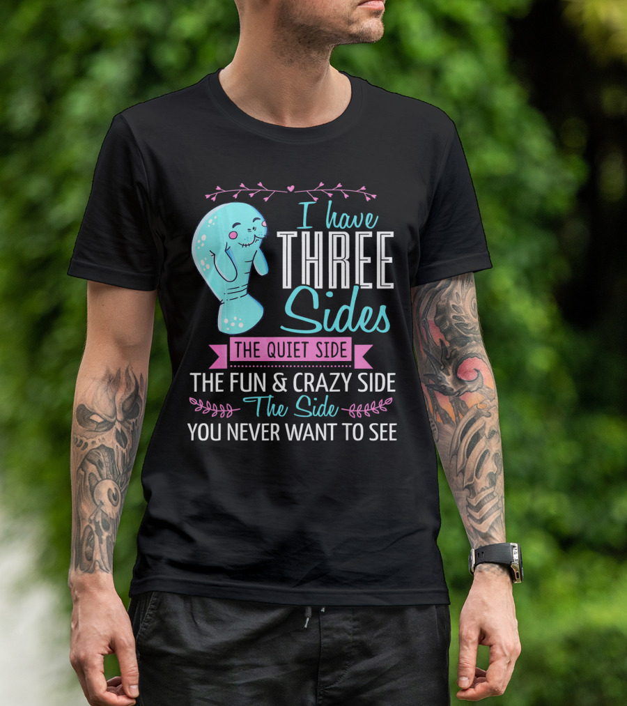 I Have Three Sides The Quiet Side The Fun And Crazy Side The Side You Never Want To See T-Shirt