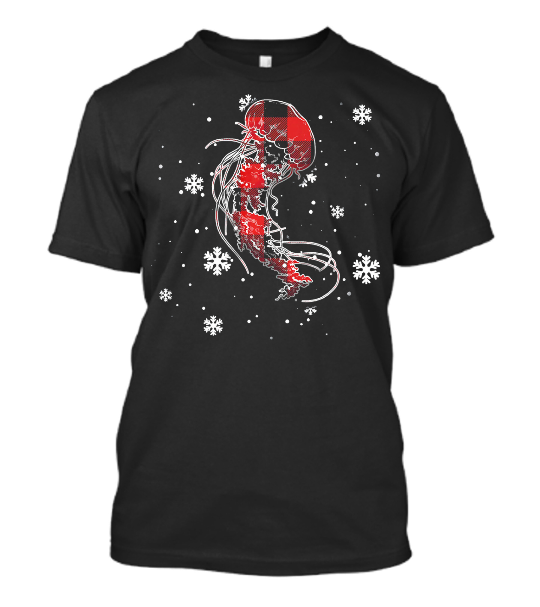 Jellyfish Plaid Snowflakes T-Shirt