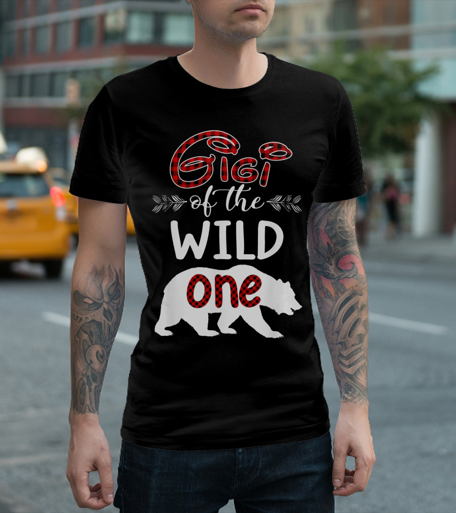 Gigi Of The Wild One Buffalo Plaid Bear Birthday Pajama T-Shirt