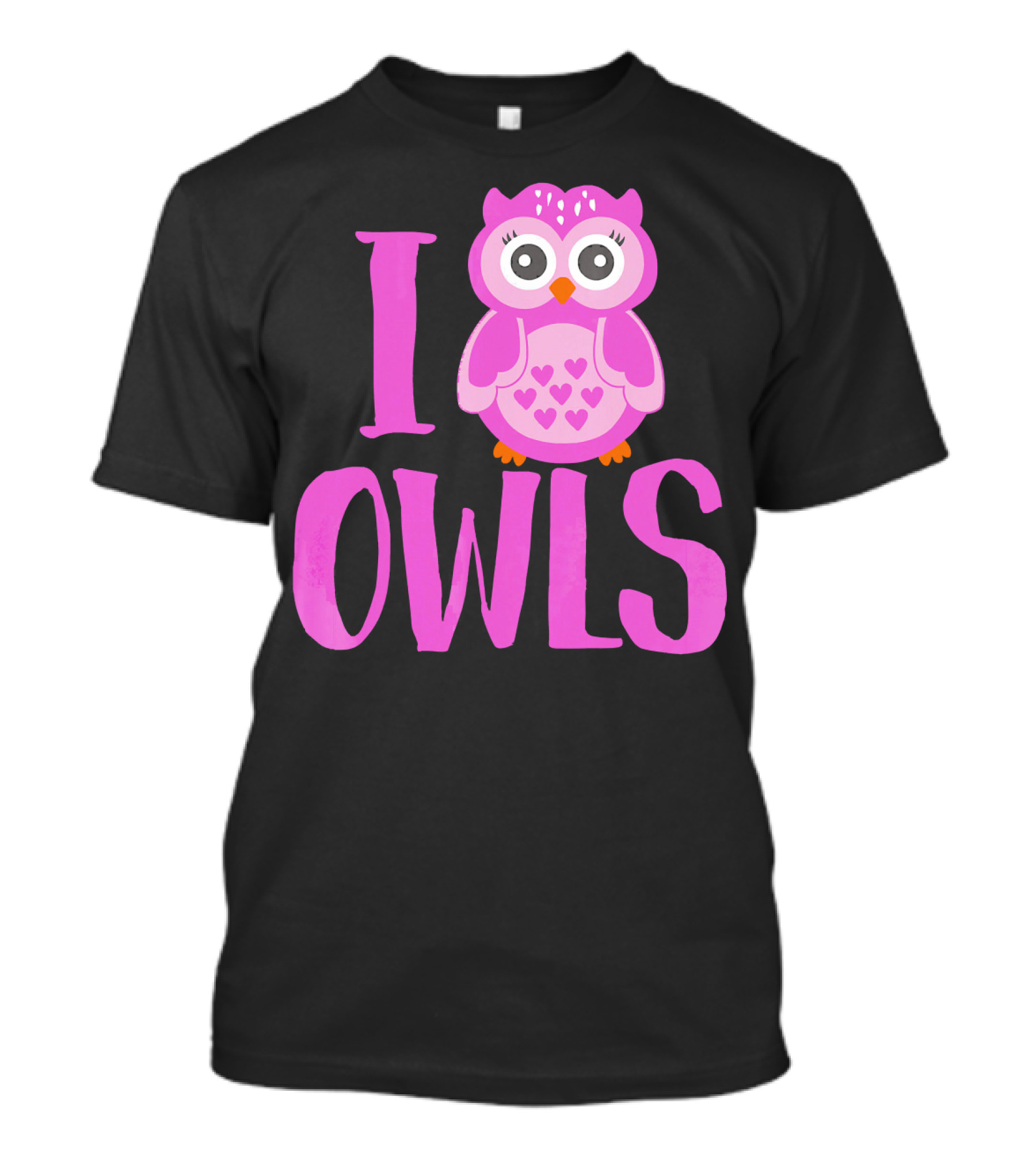 I Love Owls Pink Owl Hearts T-Shirt