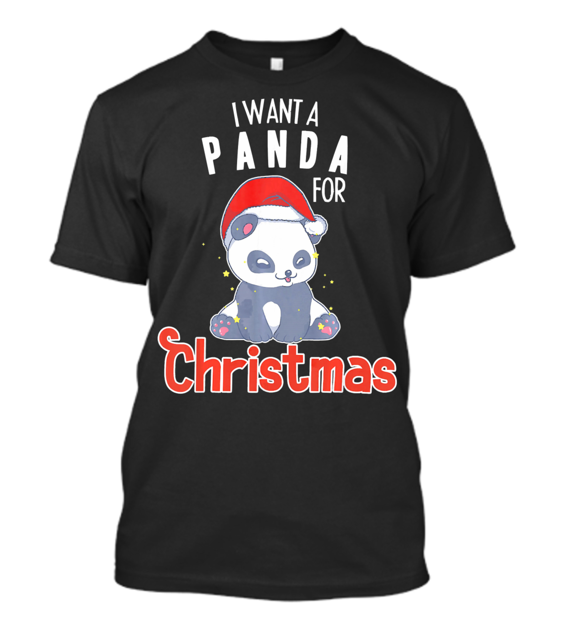 I Want A Panda For Christmas Cute Holiday T-Shirt