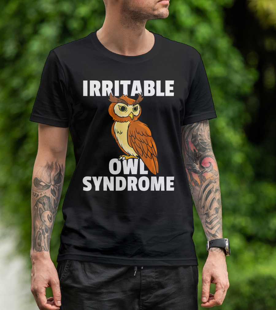 Irritable Owl Syndrome Funny Angry Bird Expression T-Shirt
