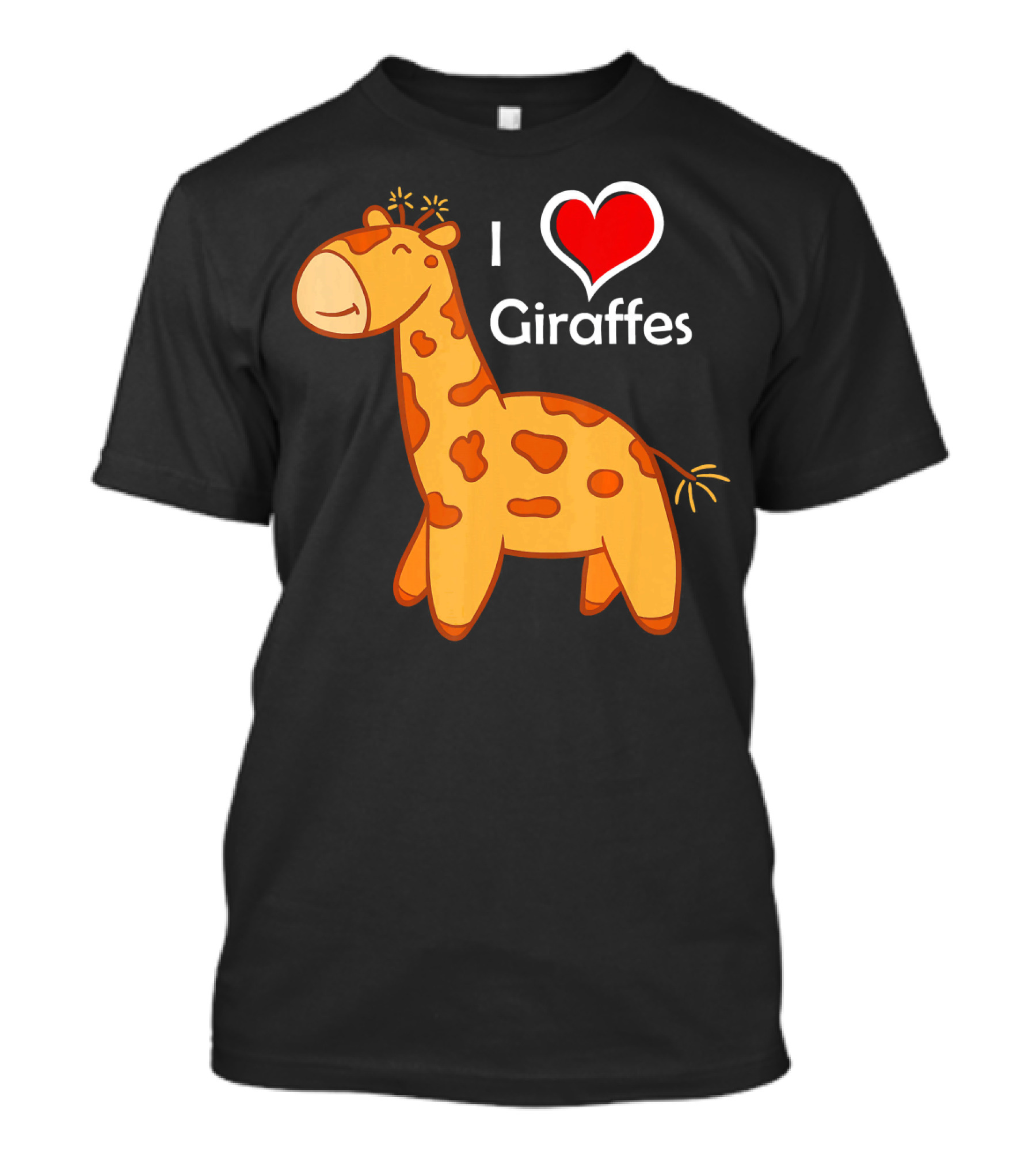 I Heart Giraffes Funny Safari Long Neck T-Shirt