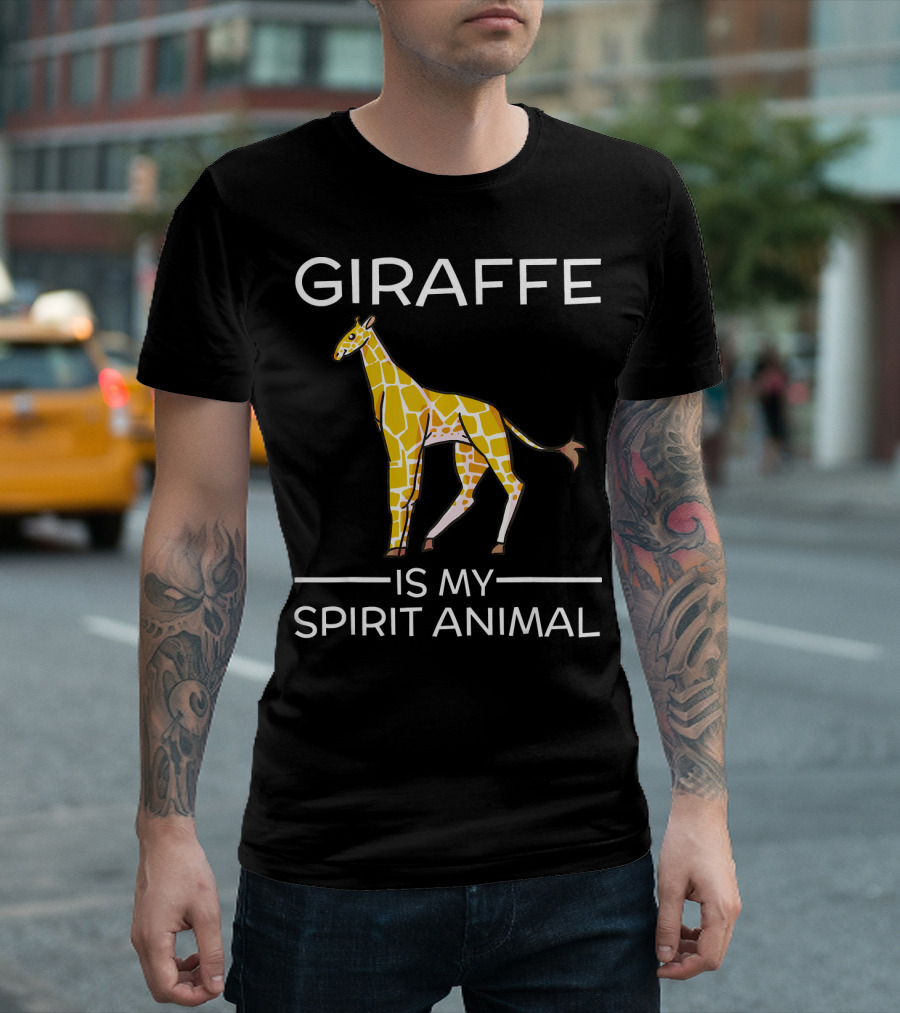 Giraffe Is My Spirit Animal Funny Giraffe T-Shirt