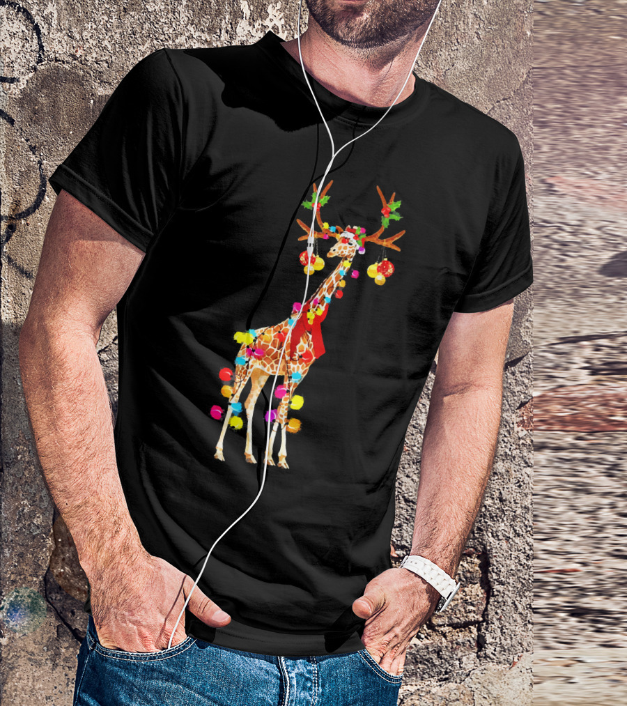 Giraffe Gorgeous Reindeer Christmas Decorations T-Shirt
