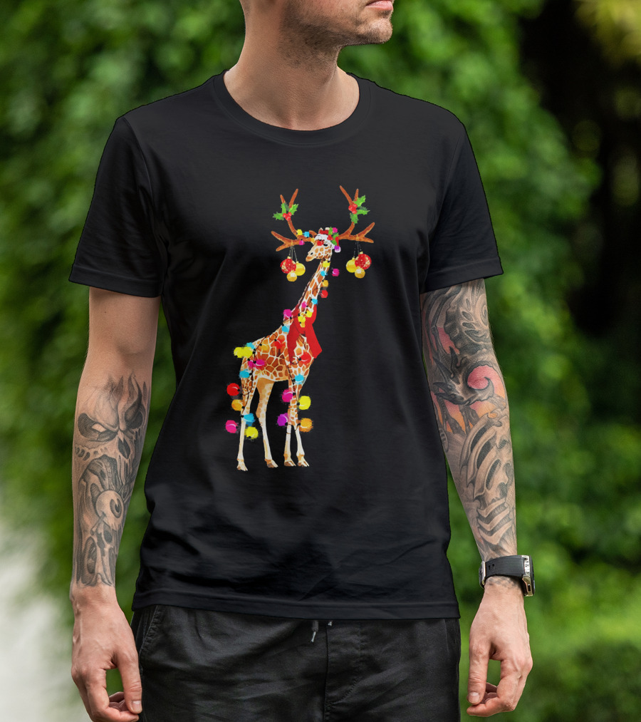 Giraffe Gorgeous Reindeer Christmas Decorations T-Shirt