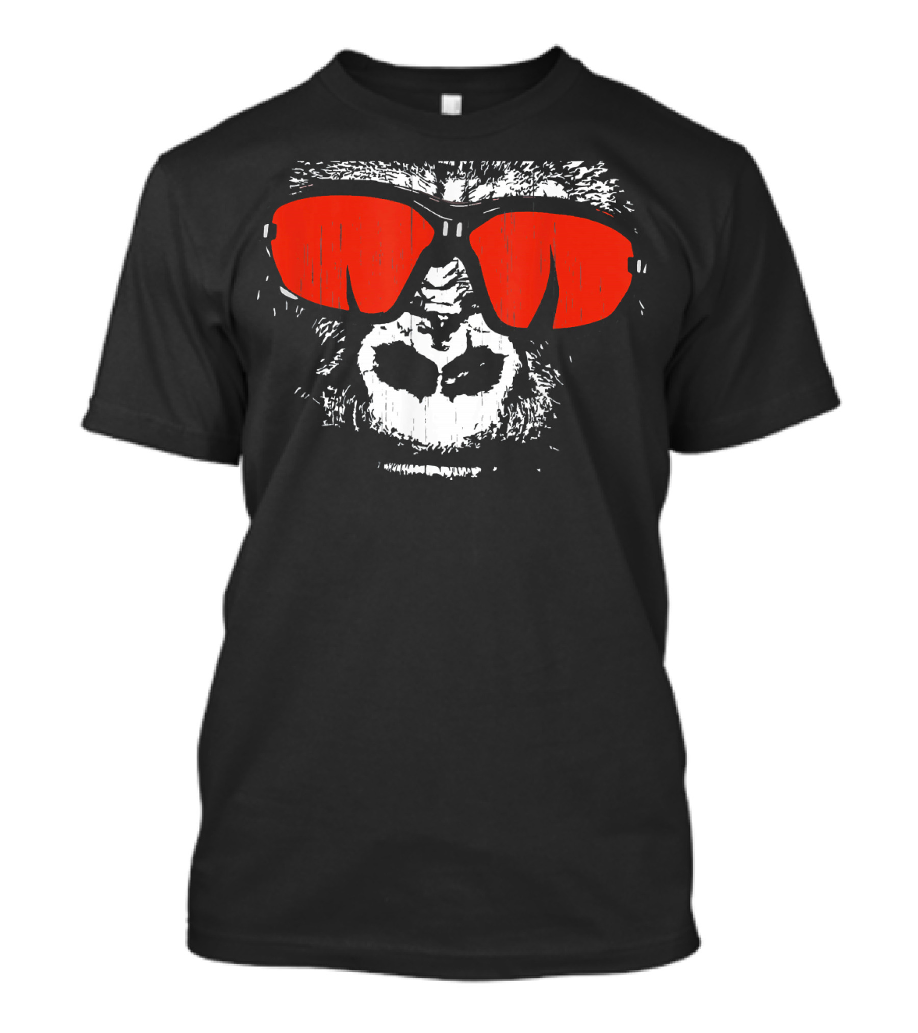 Gorilla Face With Red Sunglasses T-Shirt