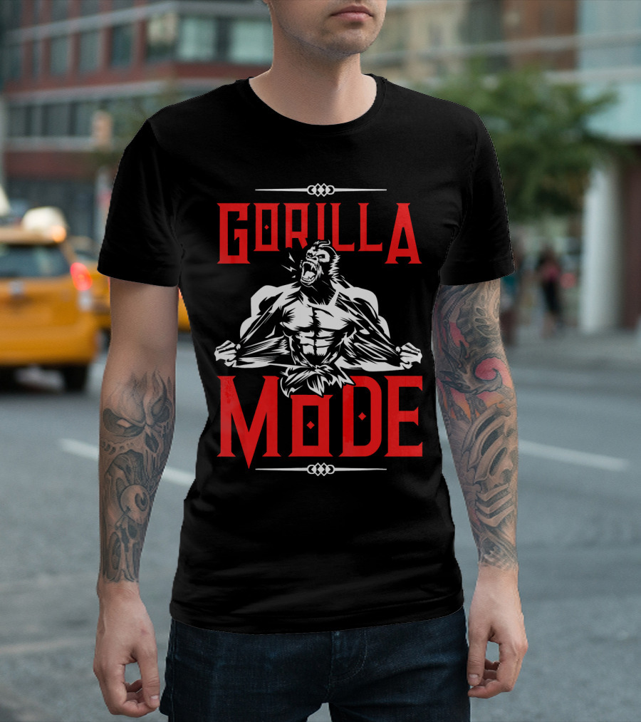 Gorilla Mode Workout Gym Bodybuilding Fitness Motivation T-Shirt