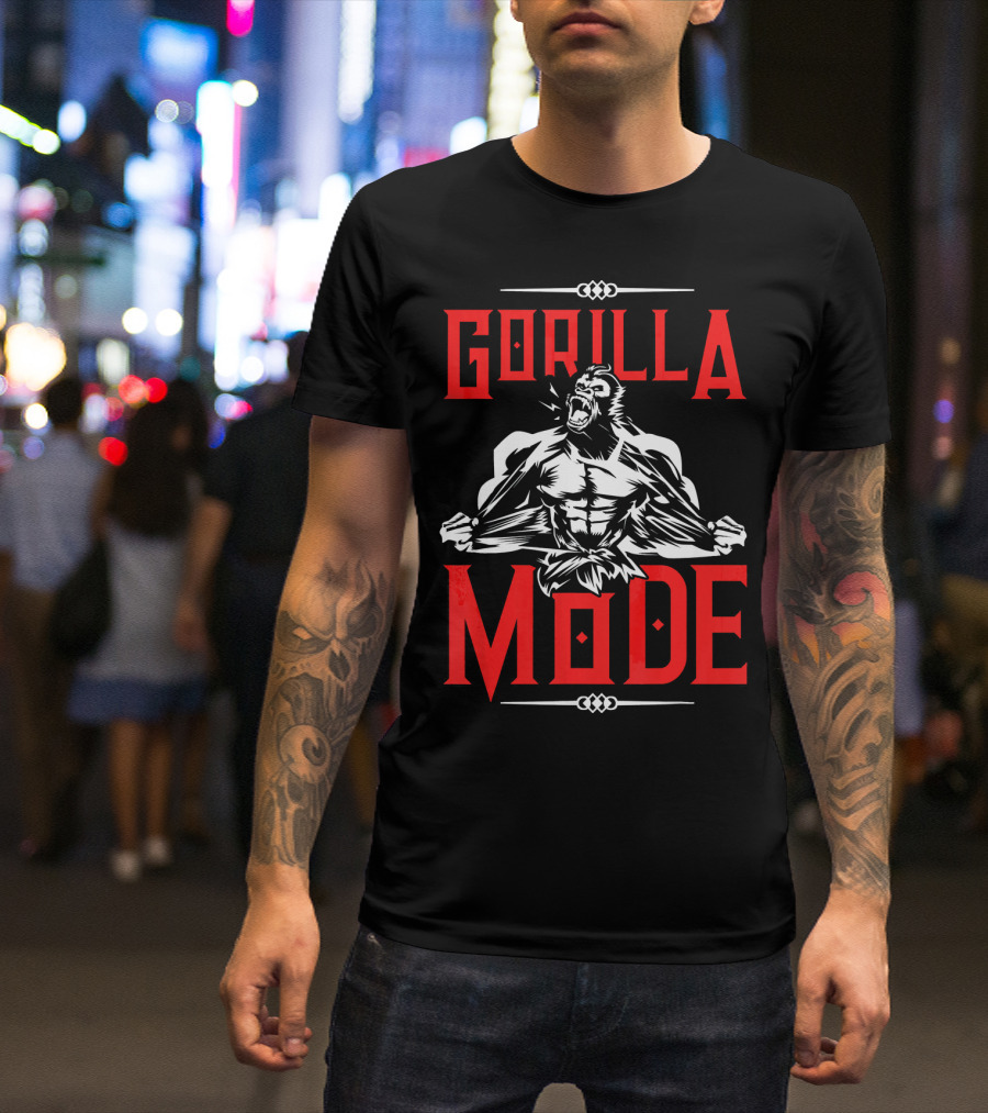 Gorilla Mode Workout Gym Bodybuilding Fitness Motivation T-Shirt