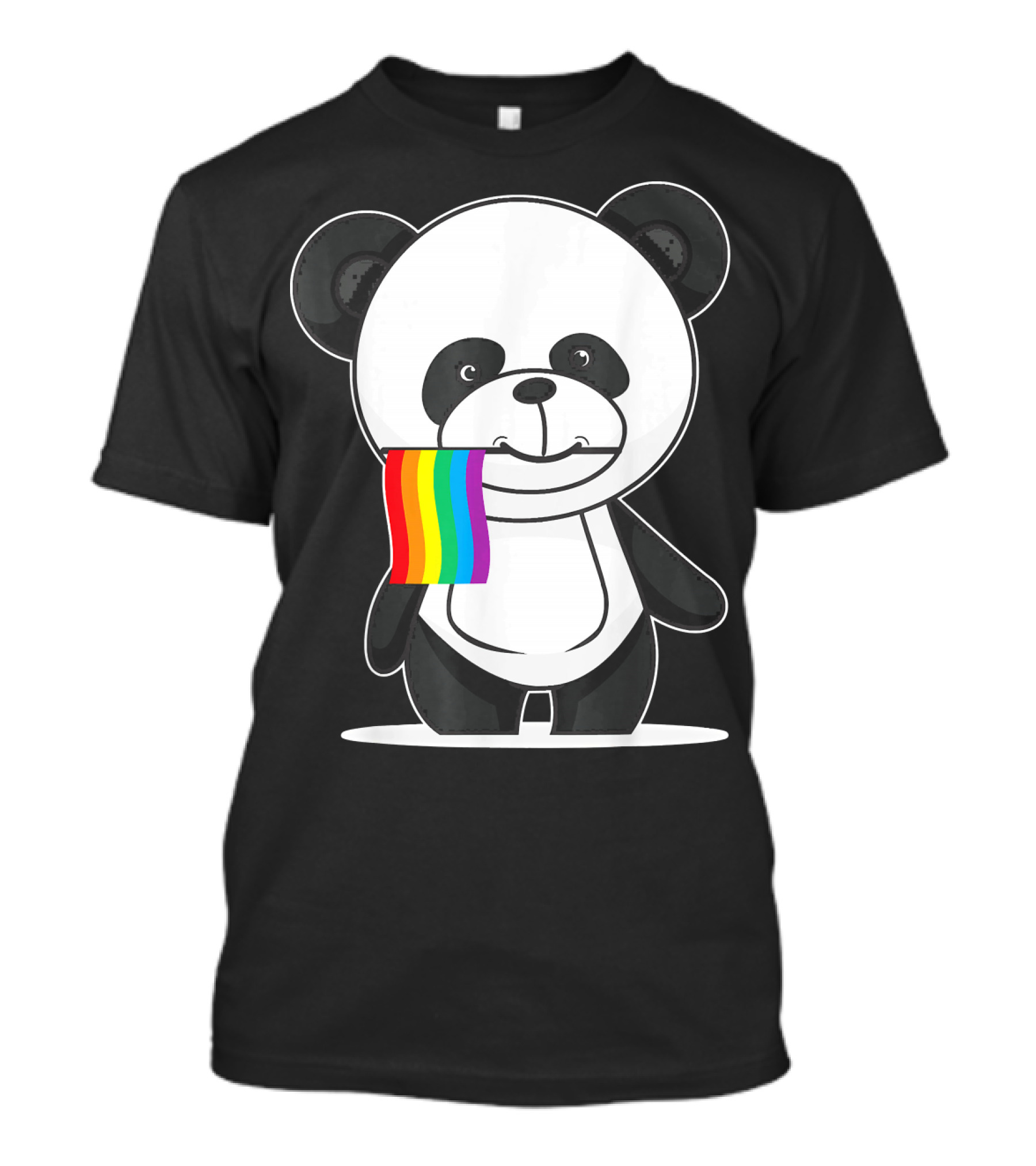 Gay Pride Bear Panda Rainbow Flag T-Shirt