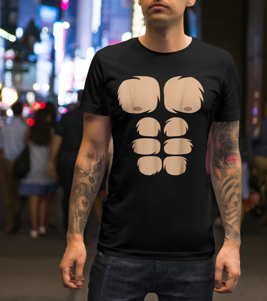 Gorilla Animal Halloween DIY Costume Muscle Chest Fun T-Shirt