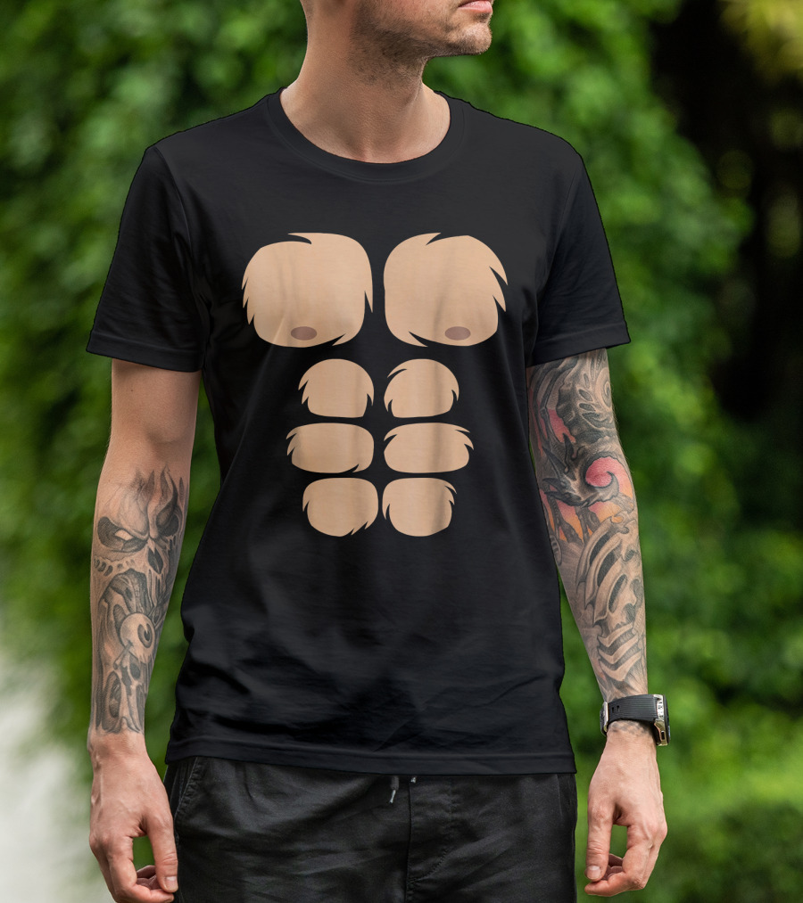 Gorilla Animal Halloween DIY Costume Muscle Chest Fun T-Shirt