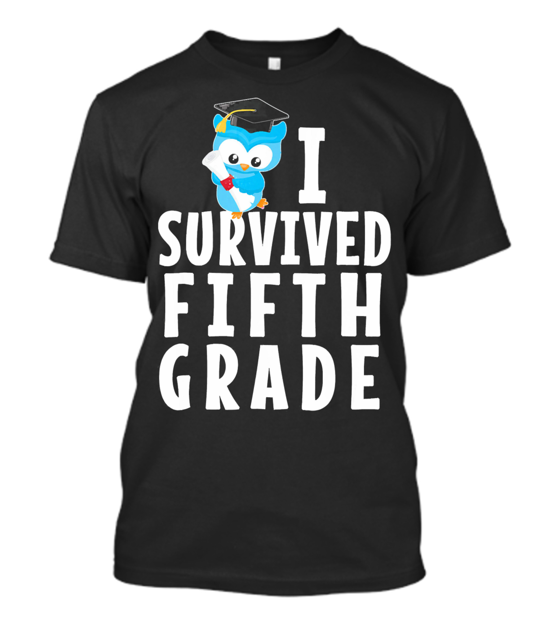 I Survived Fifth Grade Graduation Owl With Cap And Diploma T-Shirt