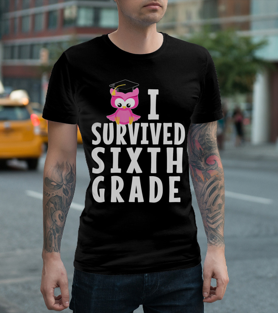 I Survived Sixth Grade Cute Owl Graduation T-Shirt