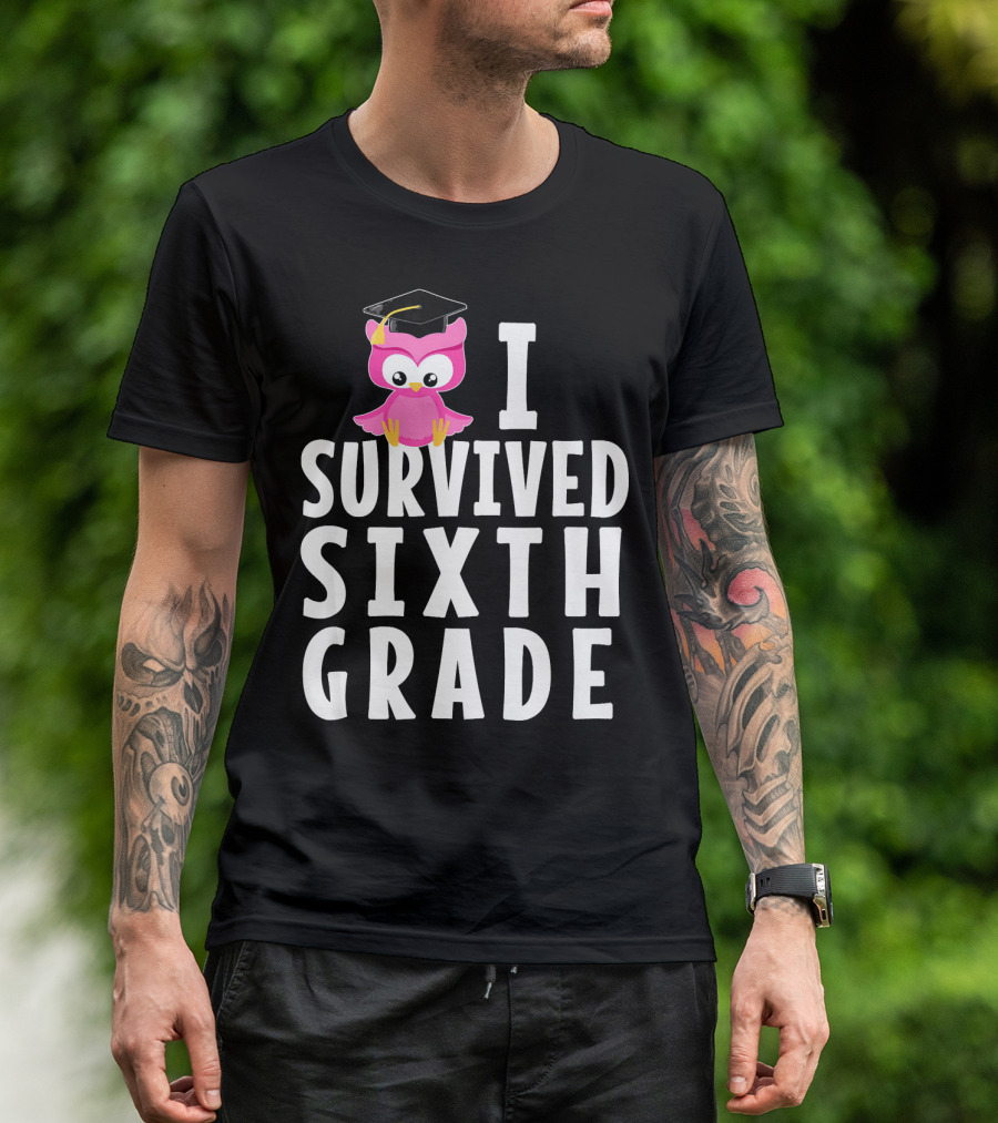 I Survived Sixth Grade Cute Owl Graduation T-Shirt