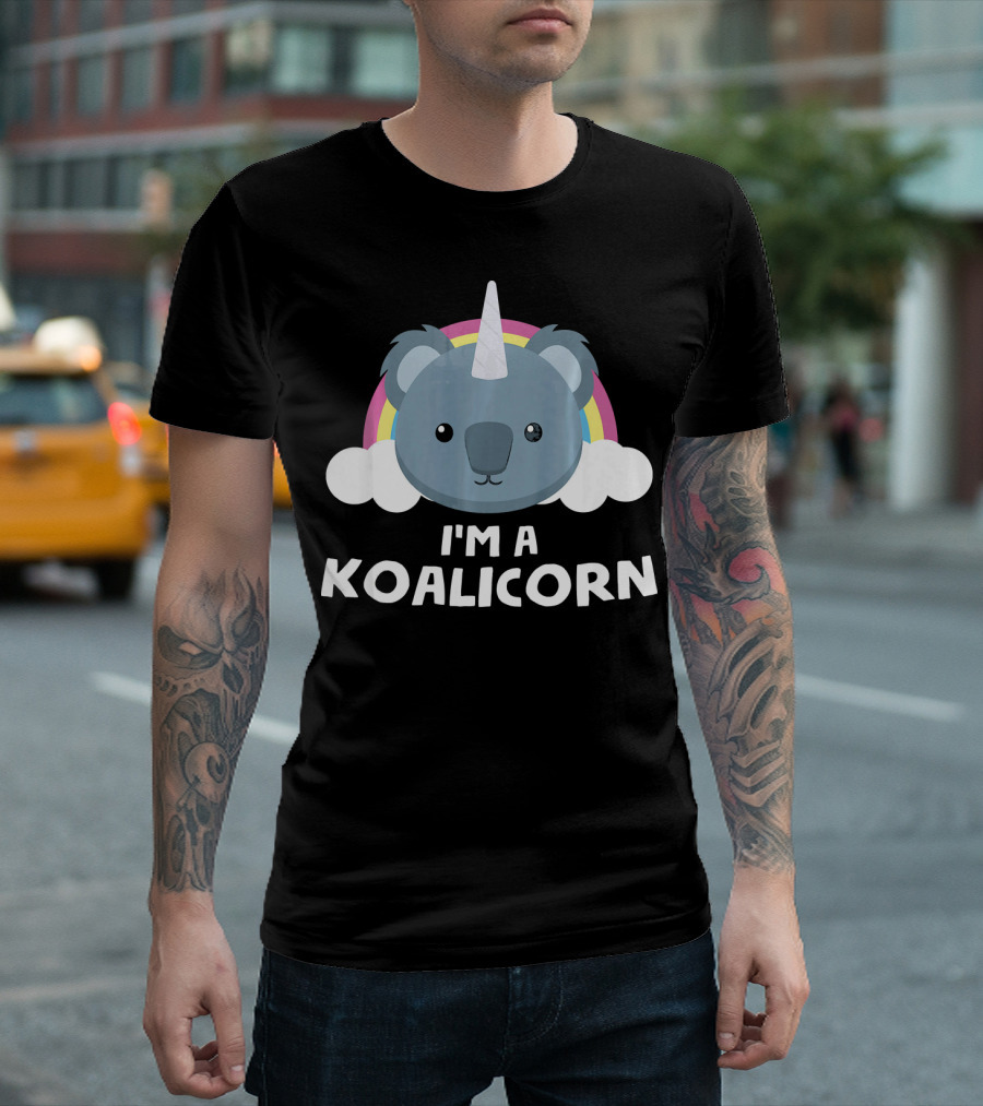 I'm A Koalicorn Funny Koala Unicorn Rainbow Clouds T-Shirt