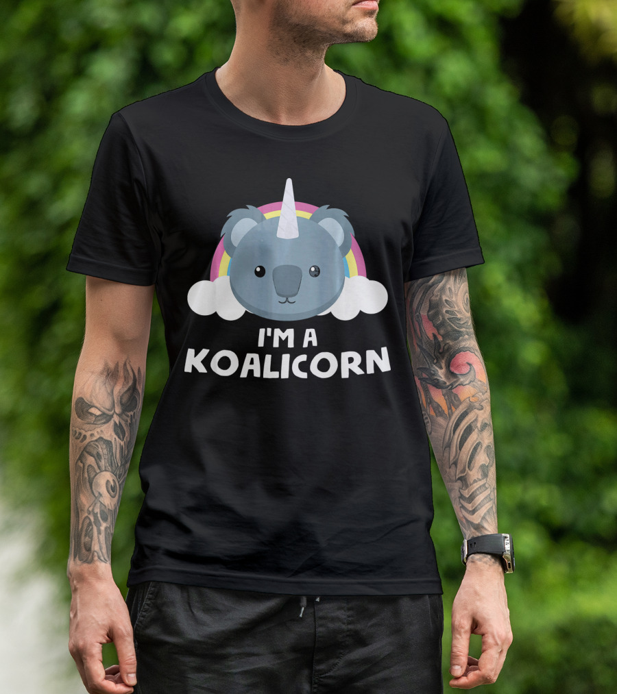 I'm A Koalicorn Funny Koala Unicorn Rainbow Clouds T-Shirt