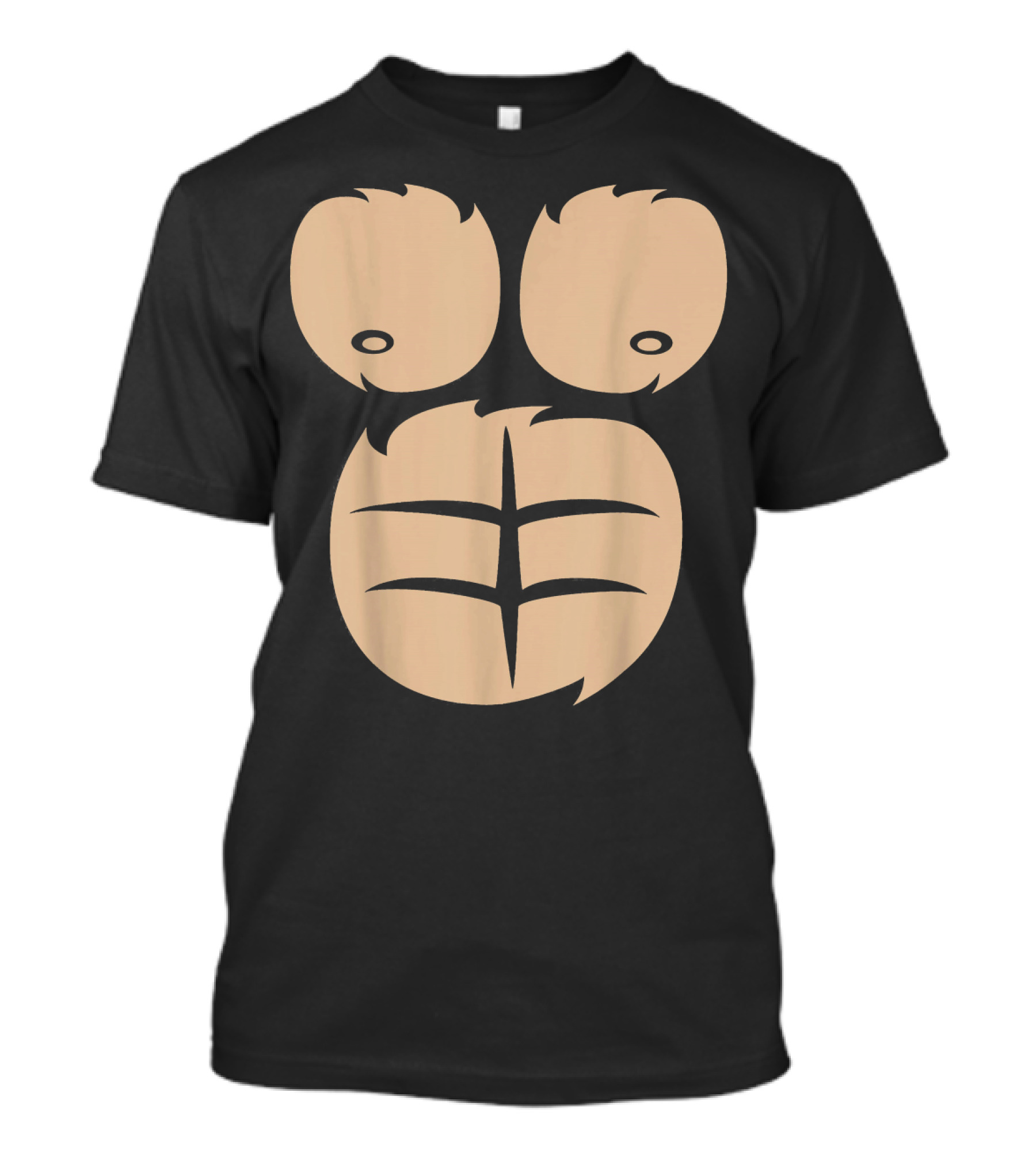 Gorilla Chest Abs Pattern Muscle T-Shirt