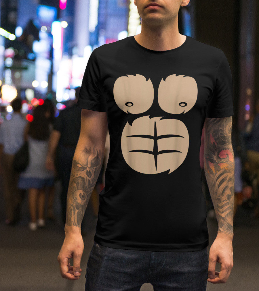 Gorilla Chest Abs Pattern Muscle T-Shirt