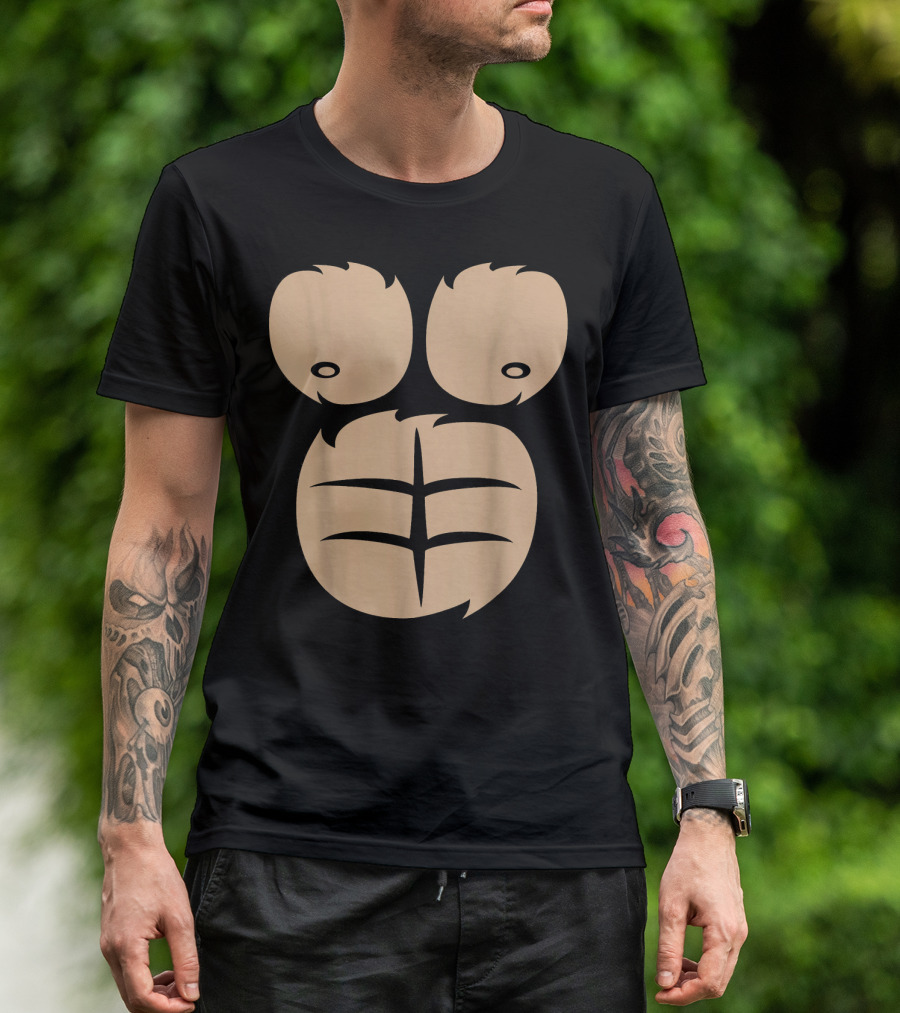 Gorilla Chest Abs Pattern Muscle T-Shirt