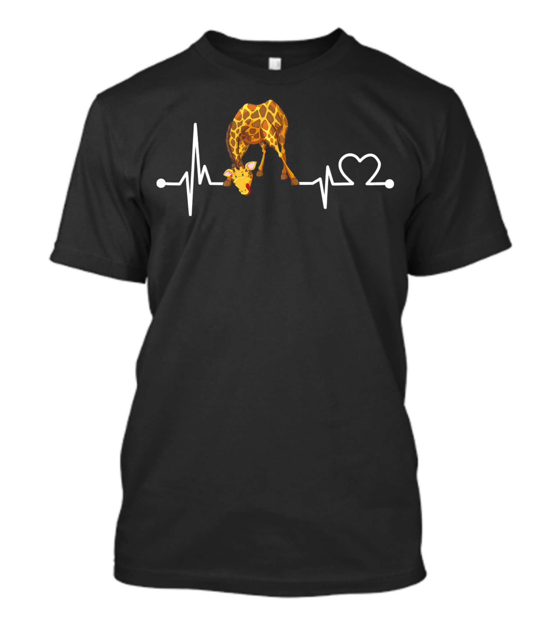 Giraffe Love Heartbeat Funny Animal T-Shirt