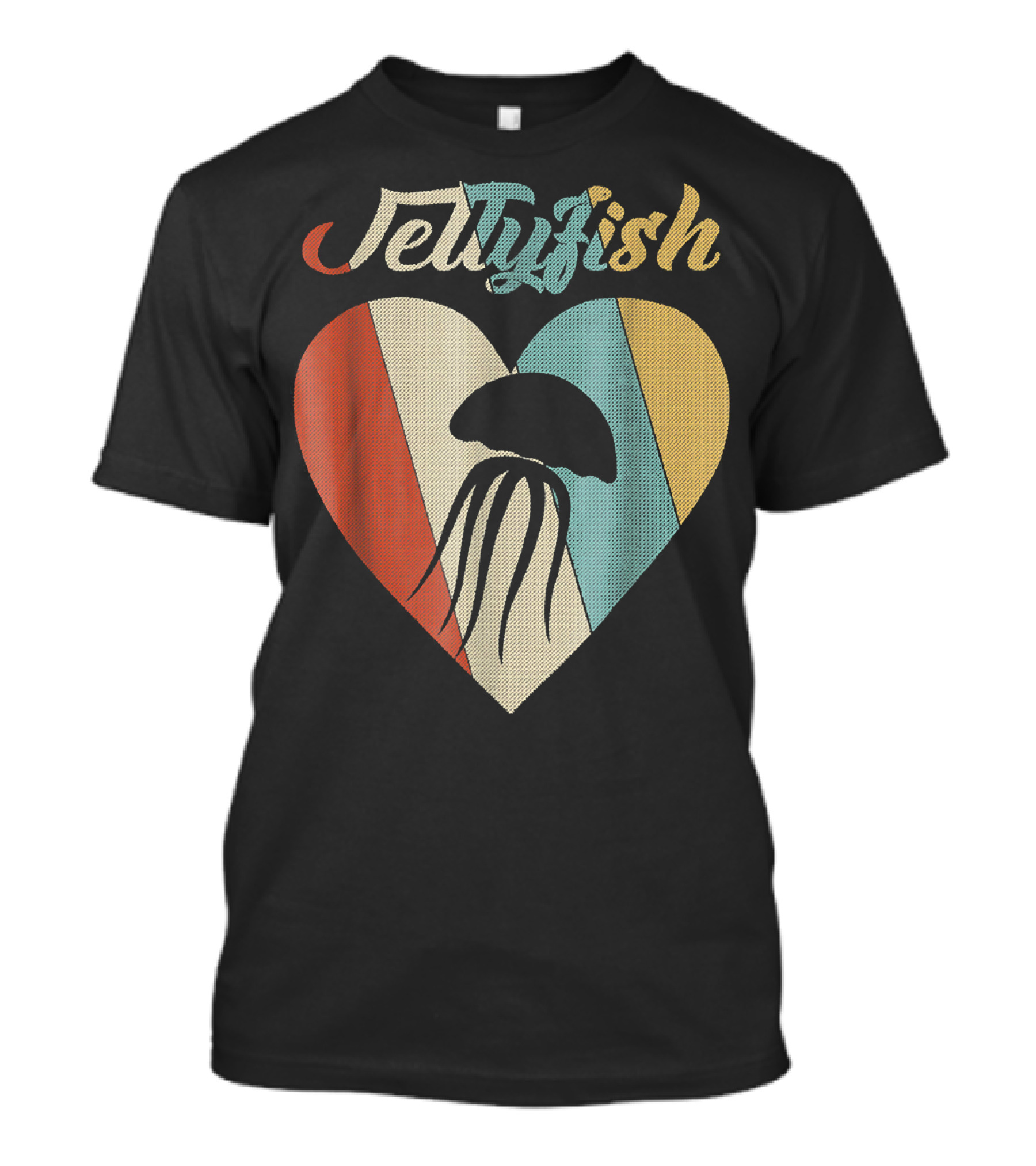 Jellyfish Retro Heart Vintage T-Shirt