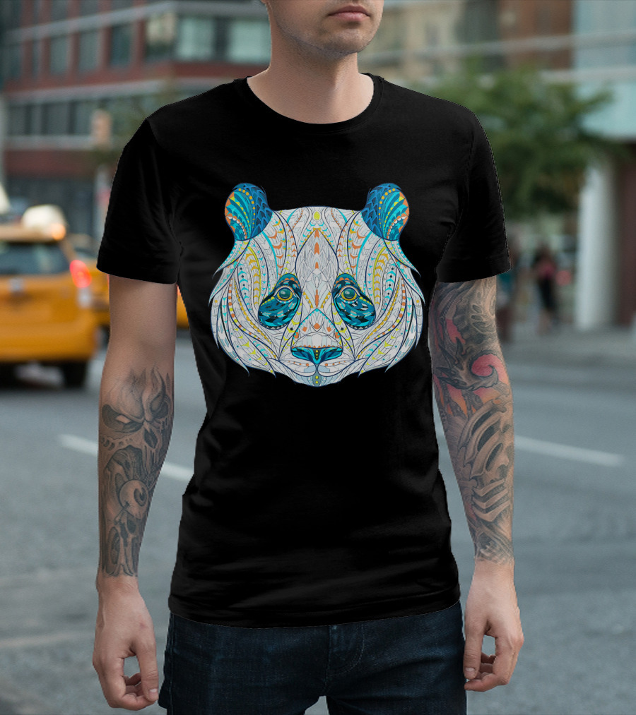 Maverick Infanta Colorful Patterned Panda Bea T-Shirt